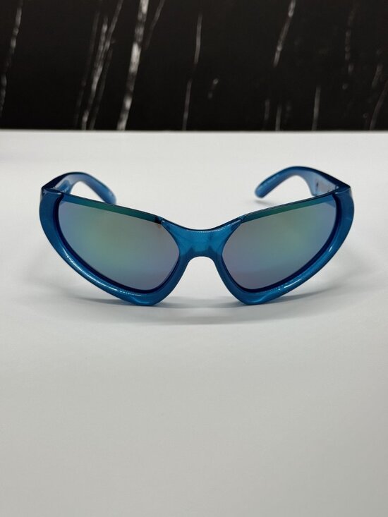 NEW BALENCIAGA BB0202S 003 BLUE OVERSIZED WOMEN SUNGLASSES BALENCIAGA EYEWEAR main image 6